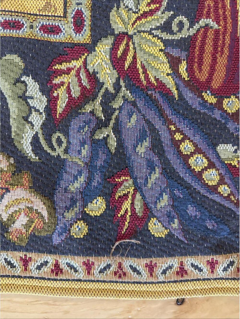 VTG Goblys Tapestry Made in France Harvest Fall Vegetables 56” Square Pumpkins - Picture 7 of 15